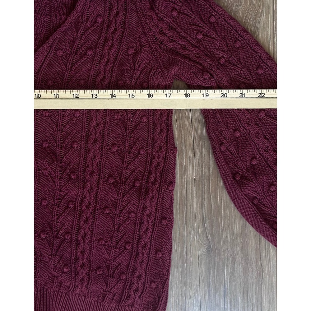 Sezane Beryl Pointelle Bobble Knit V-Neck Cardigan Sweater Parisian Romantic SM - Picture 5 of 10